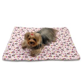 Girly Monkey Flannel/Plush Blanket (Color: pink, size: 30" x 20")